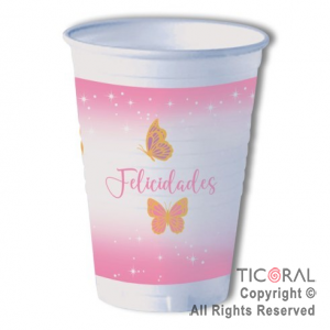 MARIPOSAS GLAM VASO X 10 UNIDADES